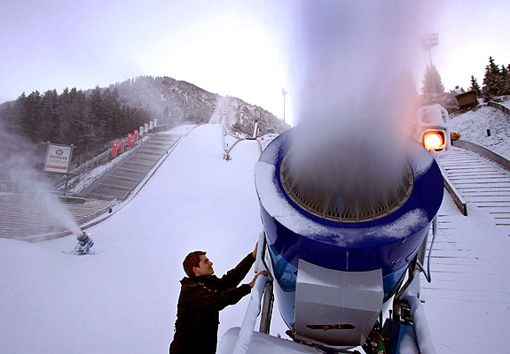 Cómo funcionan los cañones de nieve artificial?